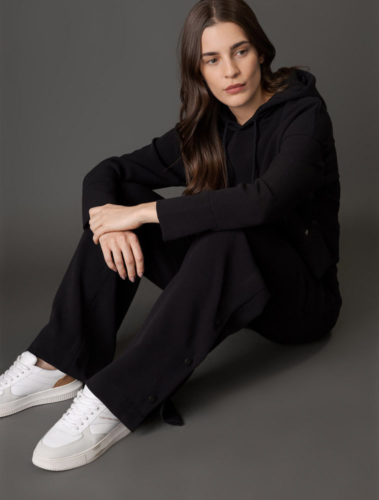 Miniatura Calça Feminina Botões Laterais Calvin Klein Jeans - Preto Calça Feminina Botões Laterais Calvin Klein Jeans Preto g