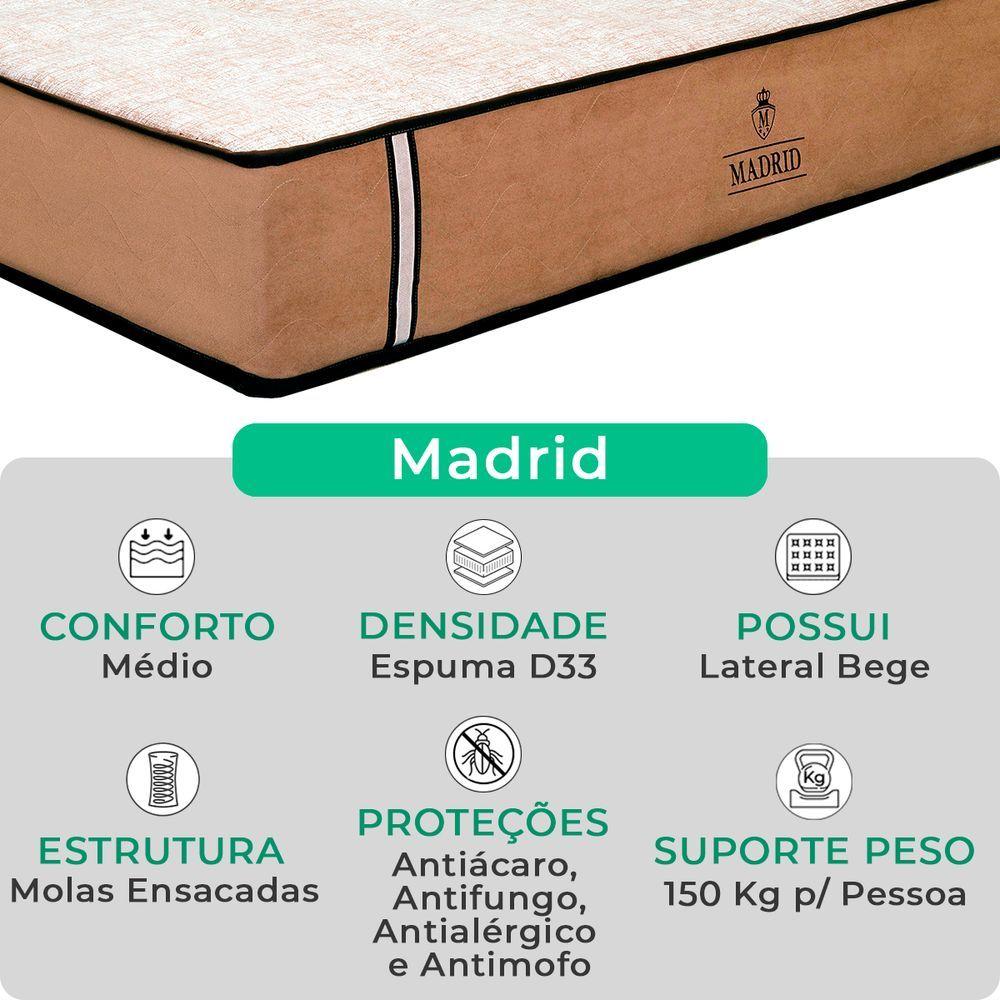 Miniatura Cama Box Baú Solteiro Preto E Colchão Madrid Molas Vstore