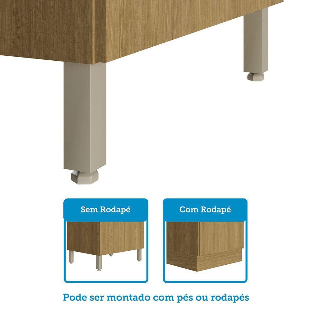 Balcão De Cozinha Para Pia 120cm 2 Portas E 3 Gavetas Classi Freijó/petala Rosa