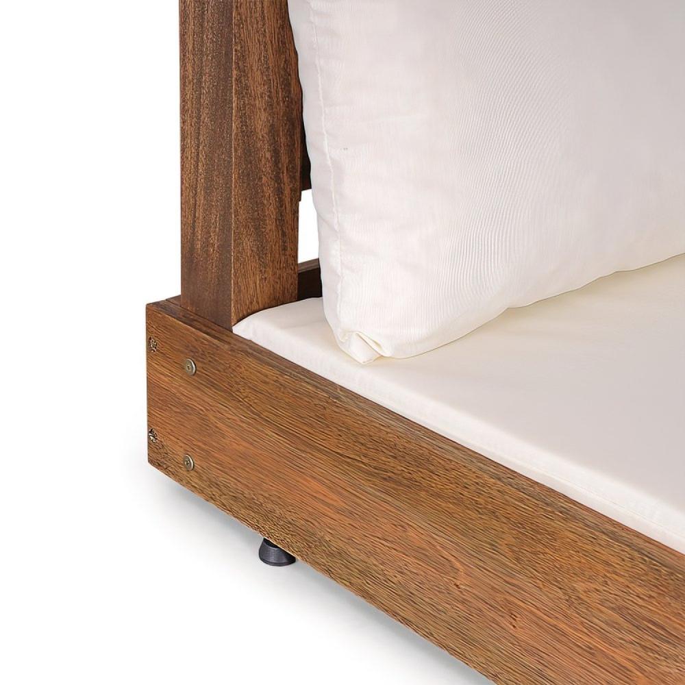 Miniatura Sofá Chaise com Puff Rustic Versatti Nogueira