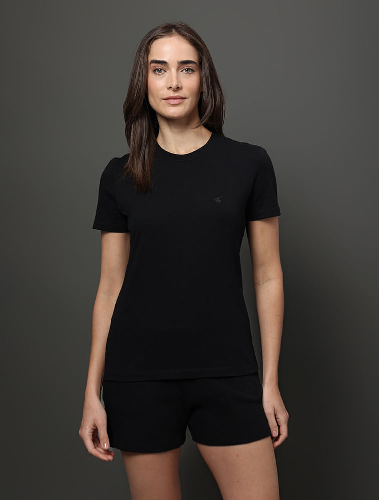 Camiseta Feminina Touch Cotton Calvin Klein Underwear - Preto