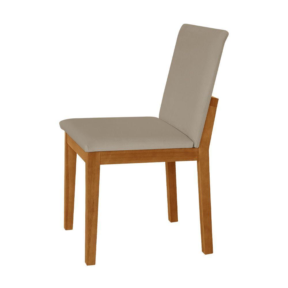 Miniatura Cadeira De Jantar Estofada Veludo Bege Pérola Base Madeira Maciça - Cor: Bege