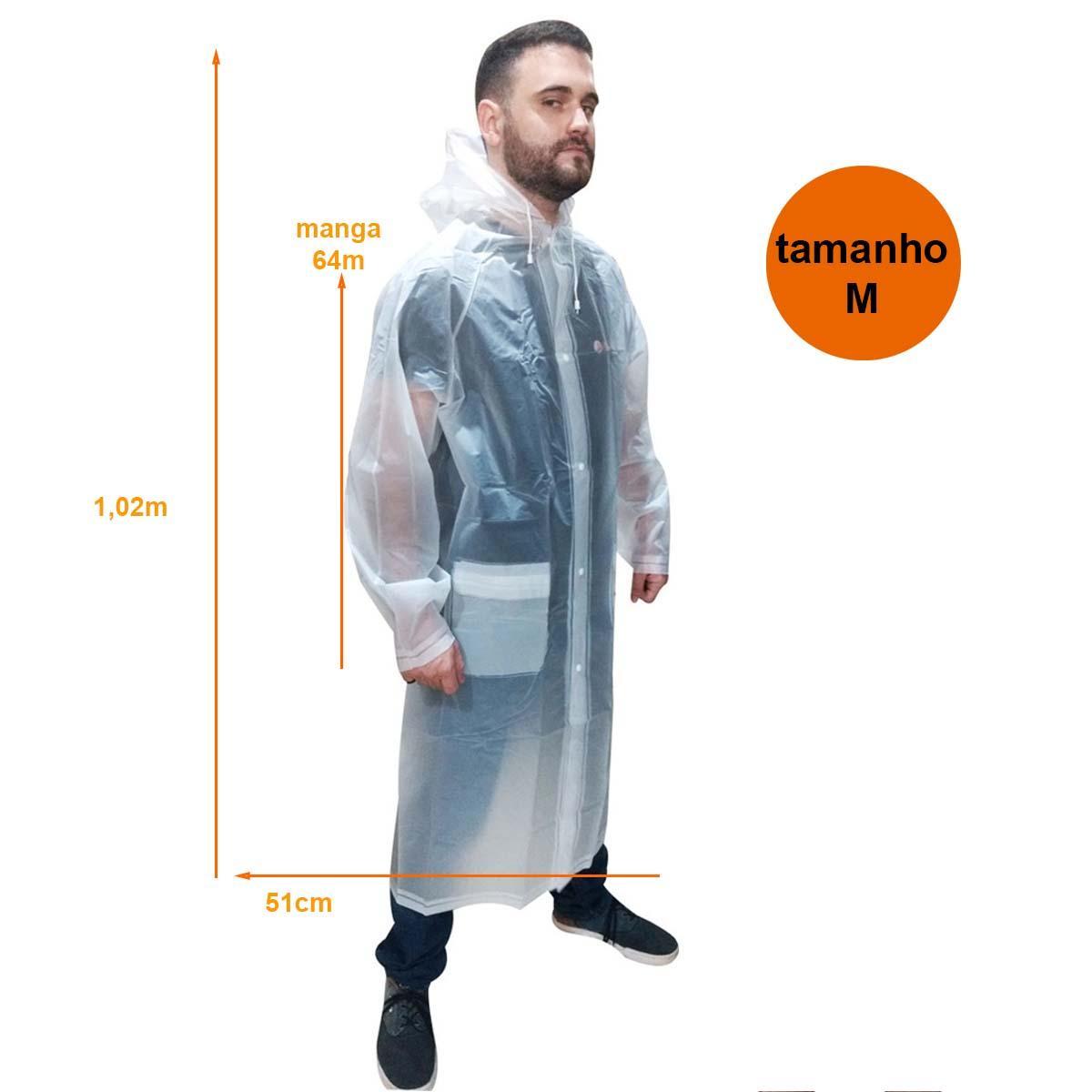 Miniatura Capa De Chuva Tamanho M Transparente