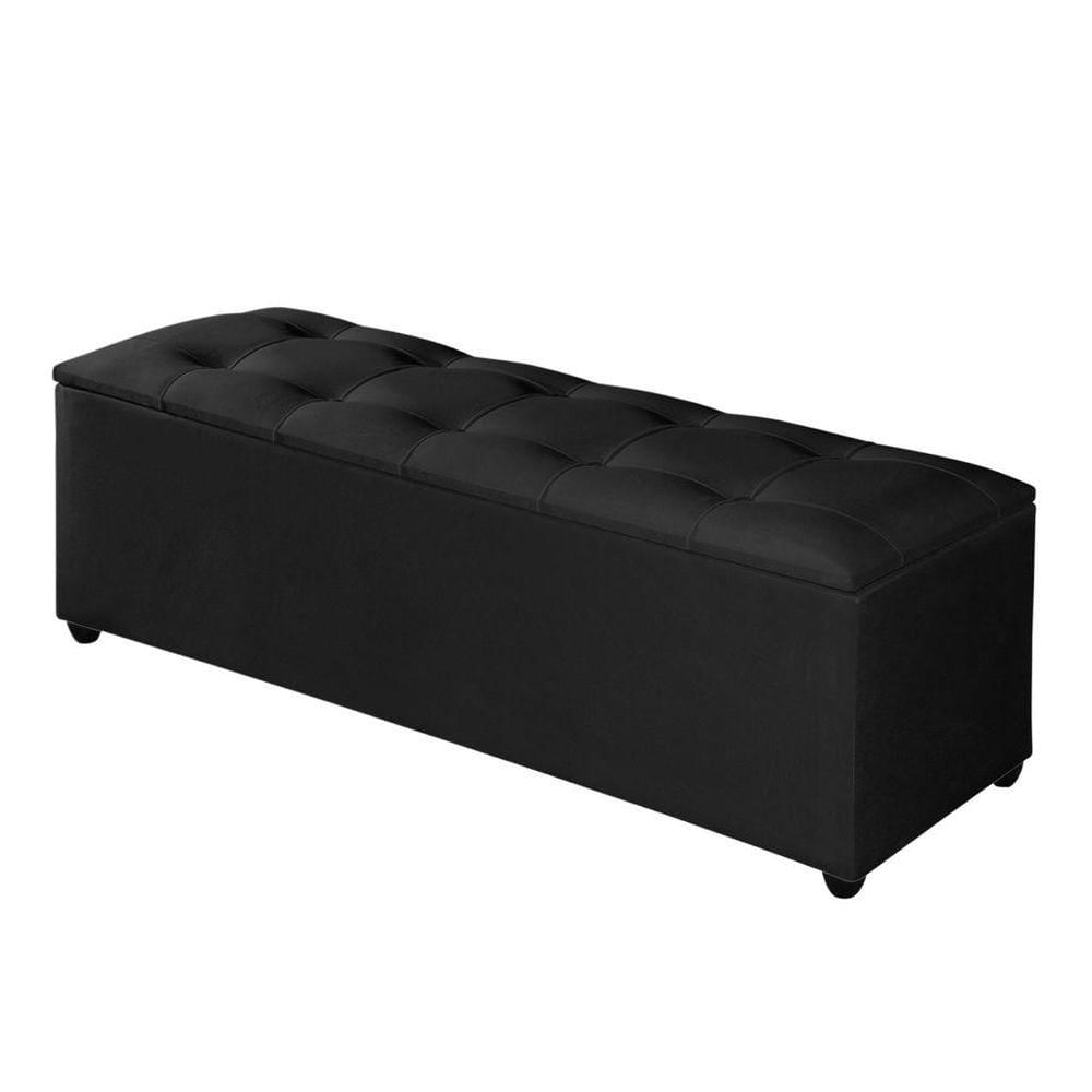 Miniatura Recamier Baú Milão 150 Cm Para Cama Casal Cor Preto