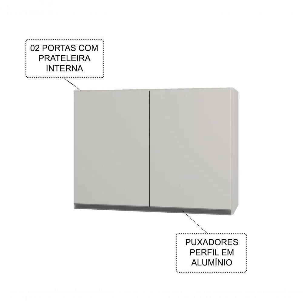Miniatura Armário Aéreo 2 Portas 80cm 12511 Branco Pln Branco