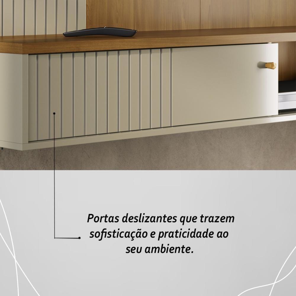 Painel Bancada Suspensa 1 Porta Tvs Até 65 Polegadas Aurora - Cumaru Opala