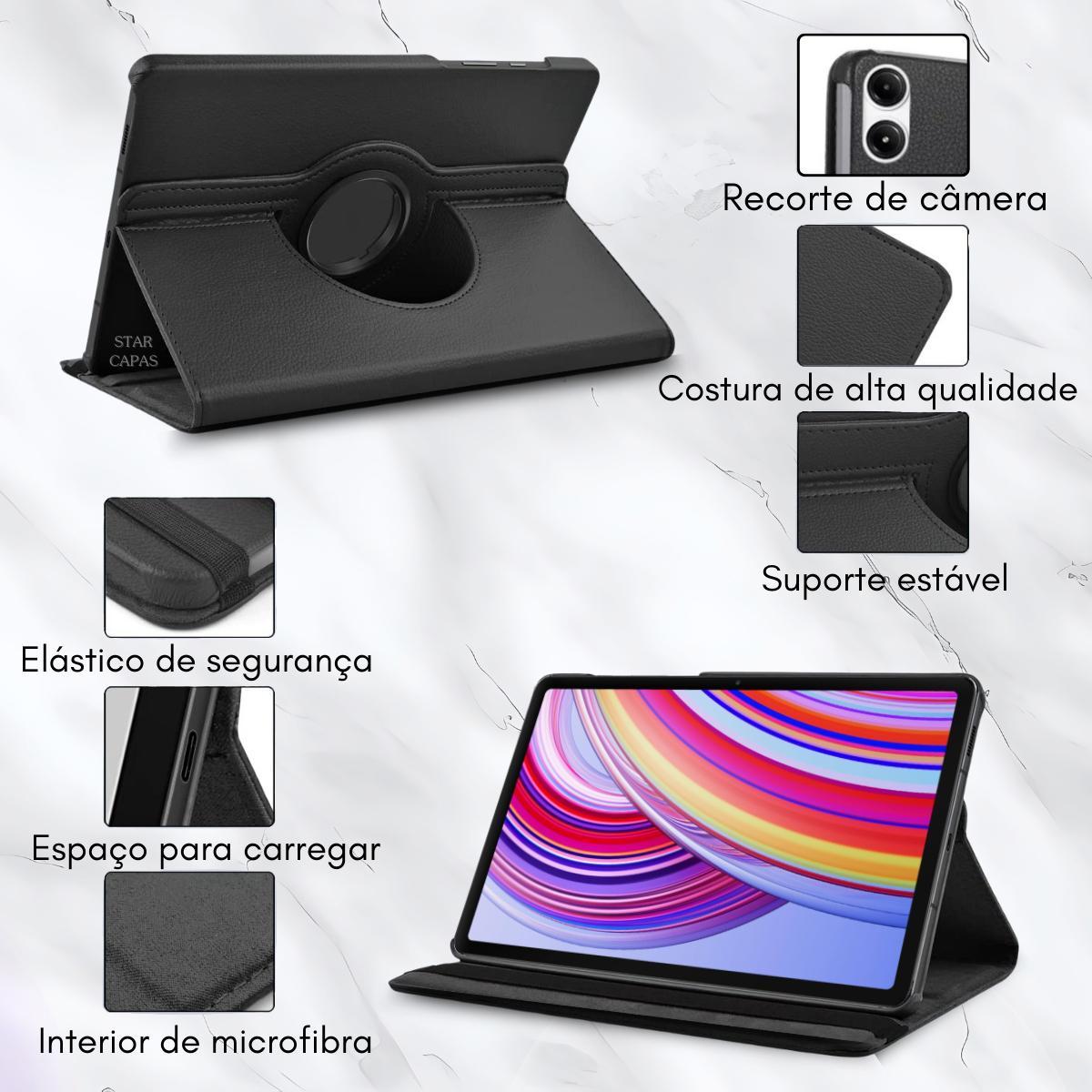 Miniatura Capa Giratória 360 Para Xiaomi Redmi Pad Pro 12.1 Polegadas