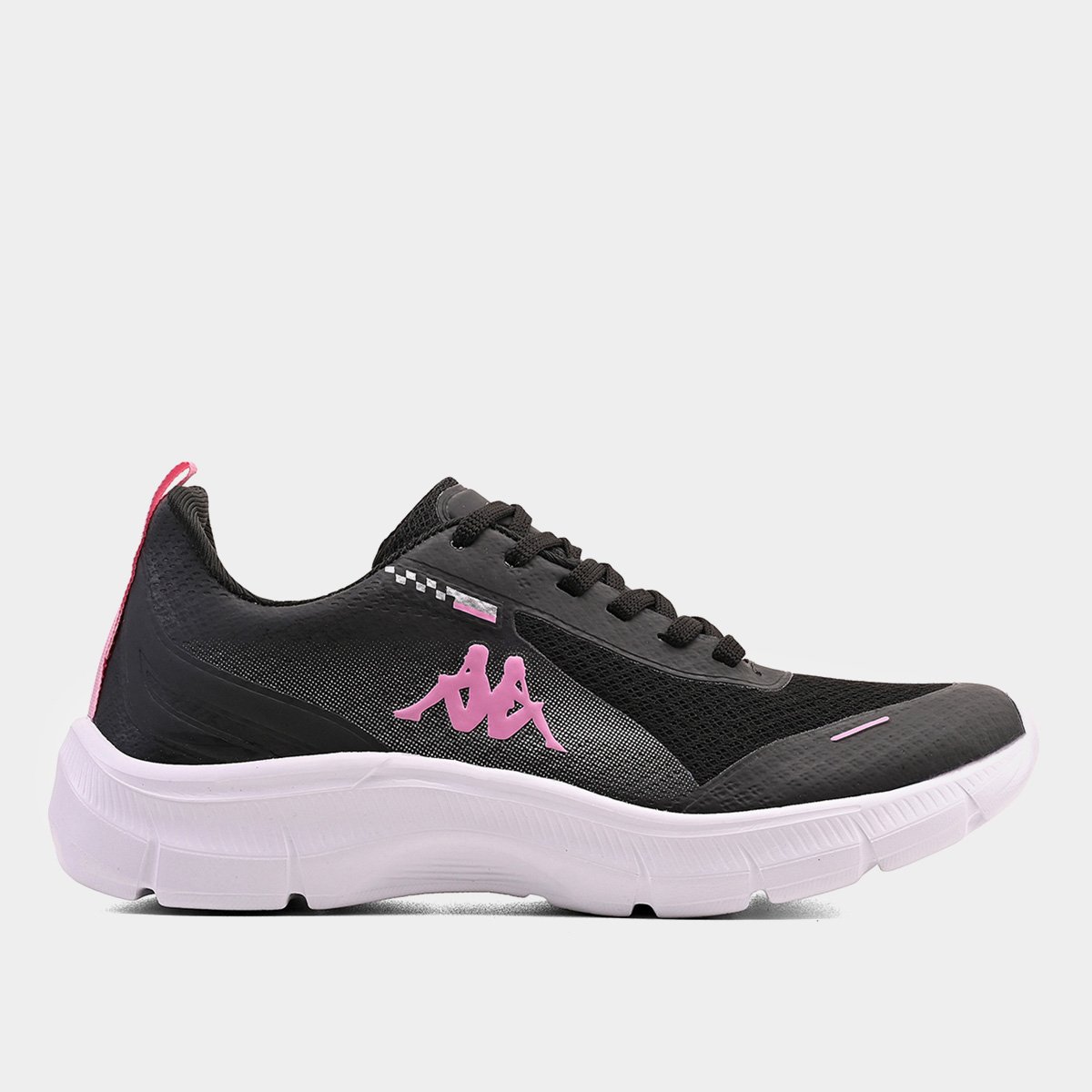 Miniatura Tênis Kappa Run 300 Feminino Preto+Rosa - 34