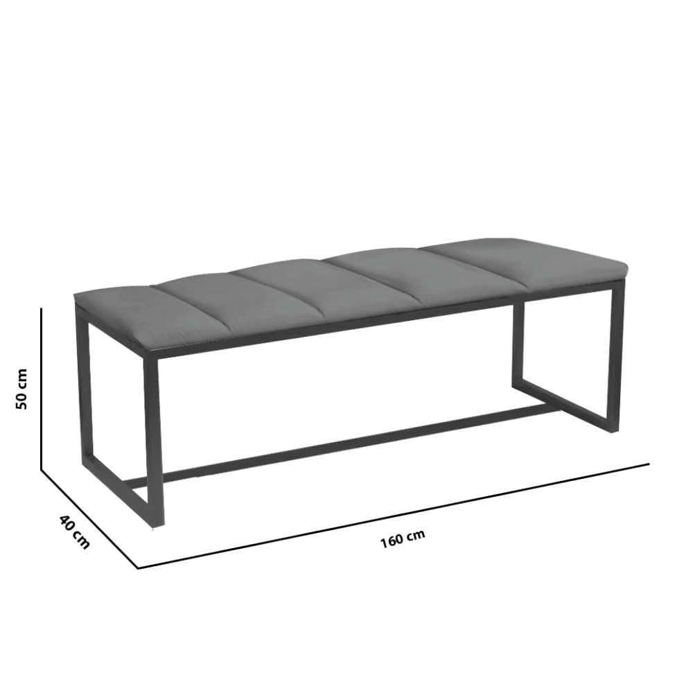 Miniatura Calçadeira Carla 160Cm Queen Size Quarto Box Cama Ferro Marrom Sintético Vermelho - Ahazzo Móveis