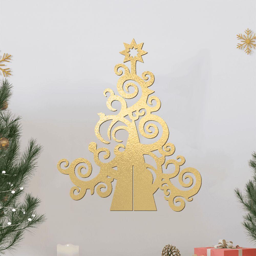 Miniatura Árvore De Natal Com Arabescos 25cmx30cm - Cria Arte Laser Branco