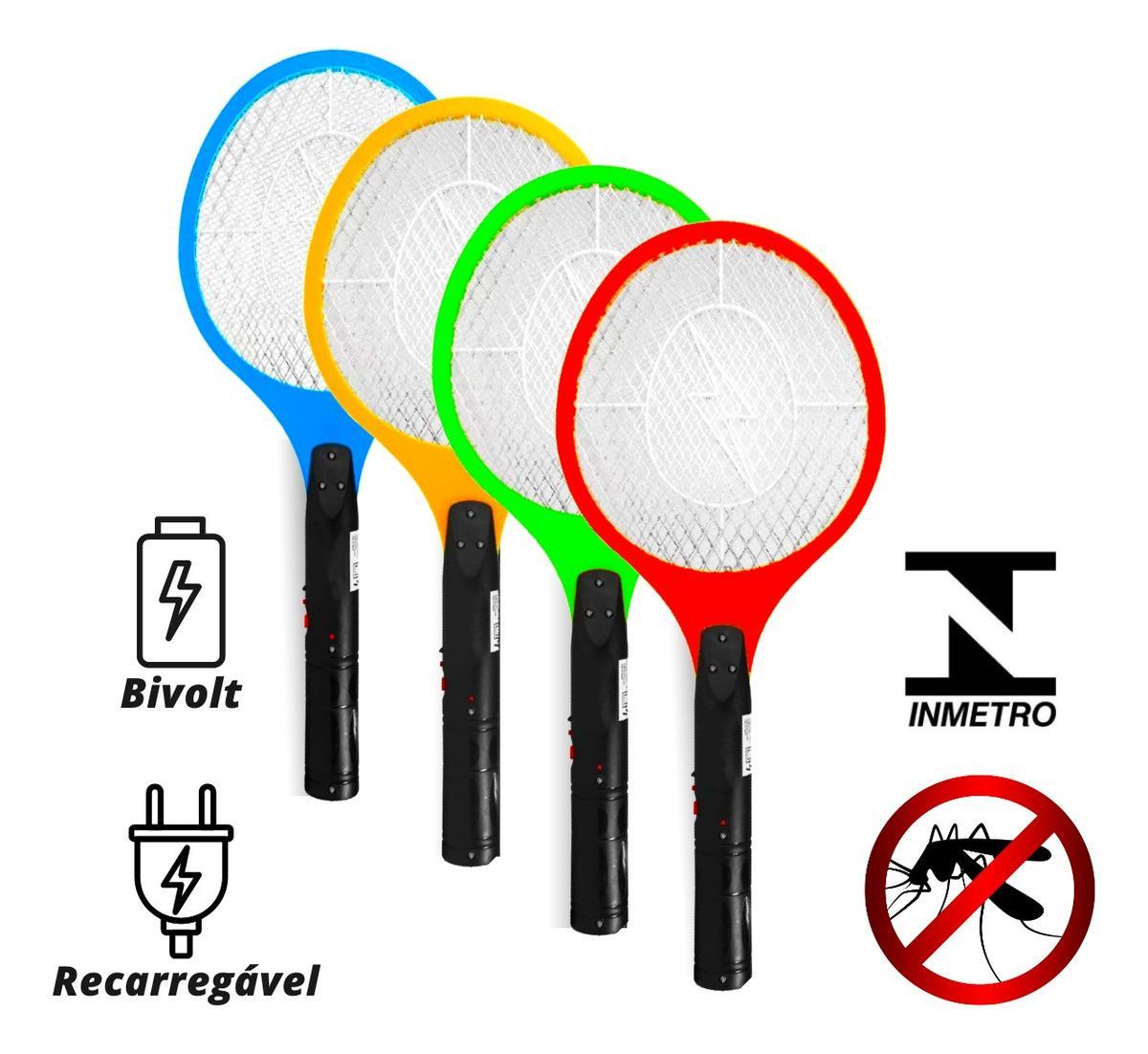 Miniatura Raquete Elétrica Mata Mosquito Dengue Recarregável - Inmetro
