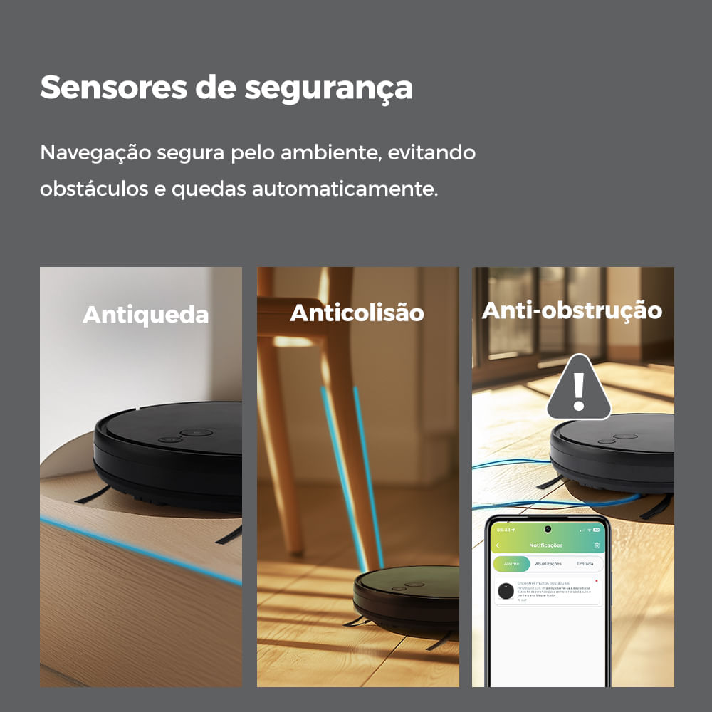 Smart Robô Aspirador Wi-Fi PRA600 Positivo Casa Inteligente, Aspira, Passa Pano, Retorna à Base
