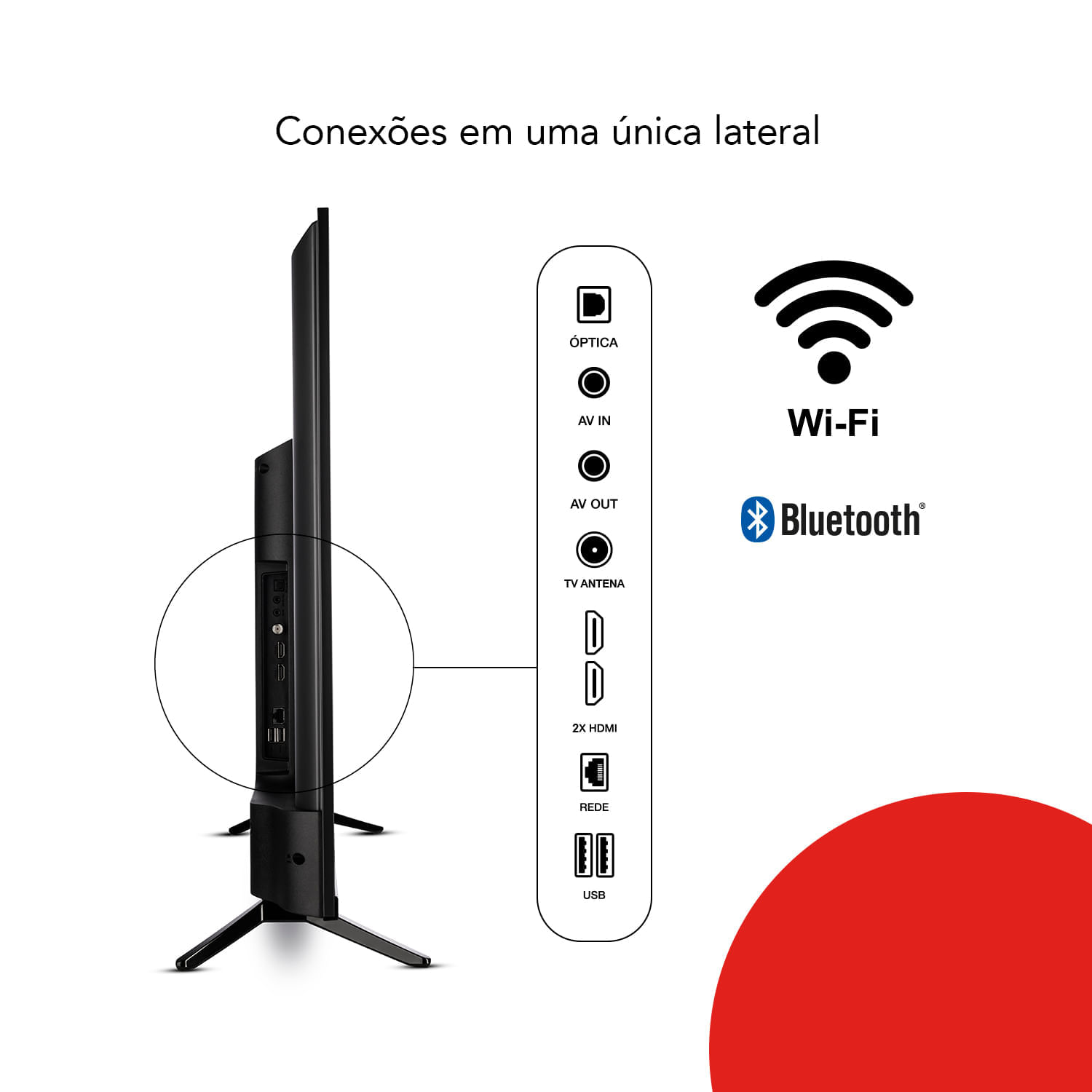 Smart TV AIWA 43” Android Full HD Borda Ultrafina HDR10 Dolby Áudio AWS-TV-43-BL-02-A BIV