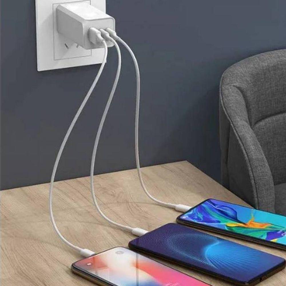 Carregador Ultra Rápido Gan 65w Quick Charger 3 Portas