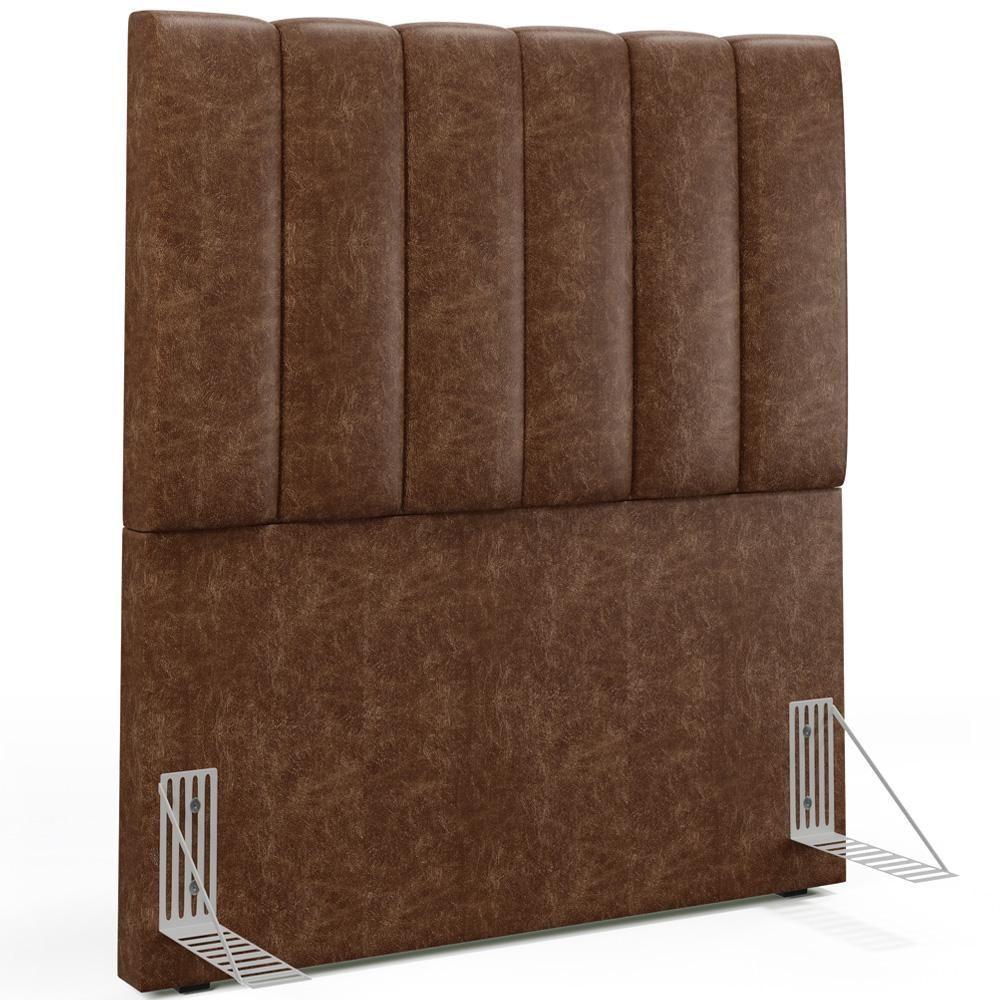 Miniatura Cabeceira Cama Box Solteiro 100 Cm Dália W01 Marrom
