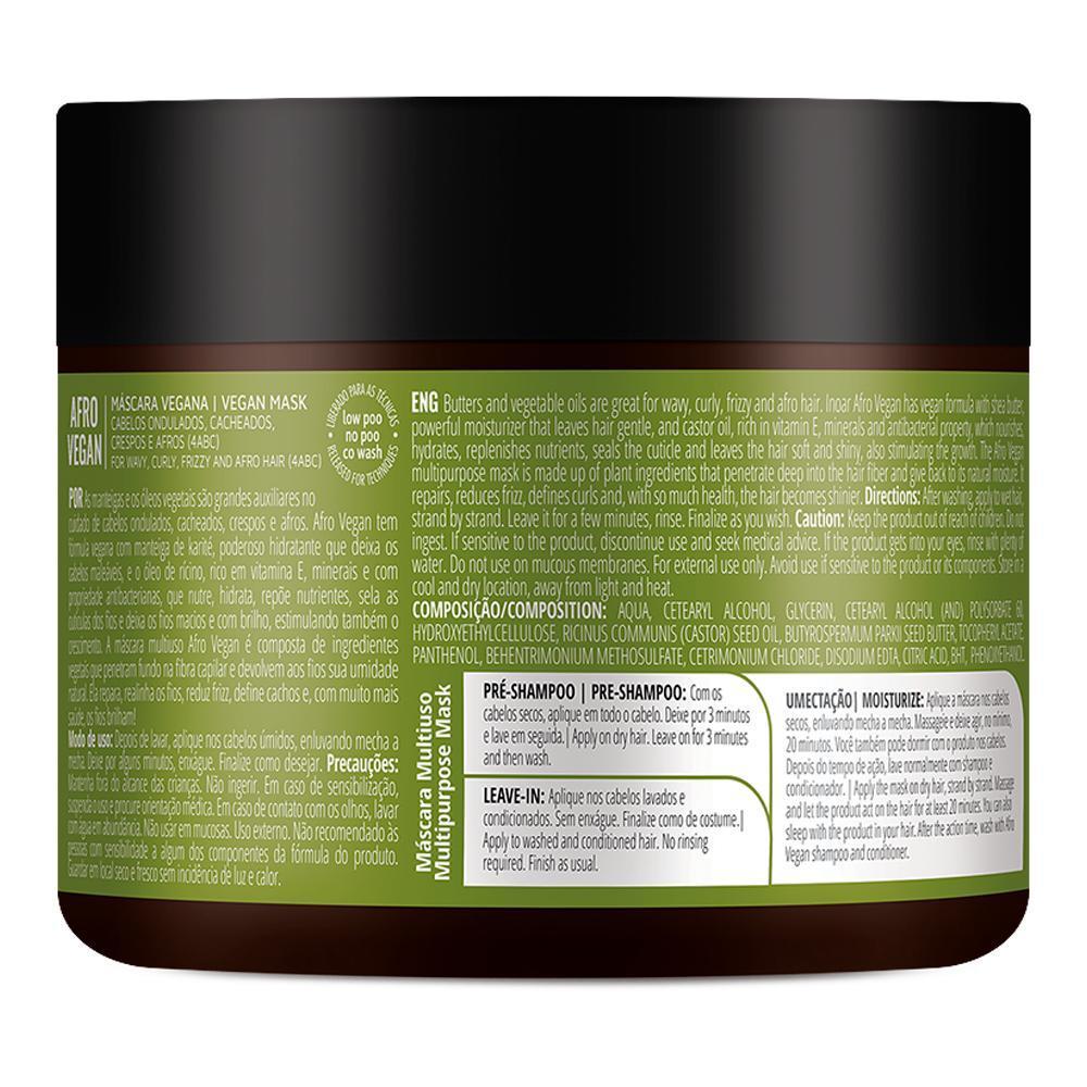 Miniatura Kit Cachos Afro Vegan Shampoo 300Ml + Máscara Inoar 500G