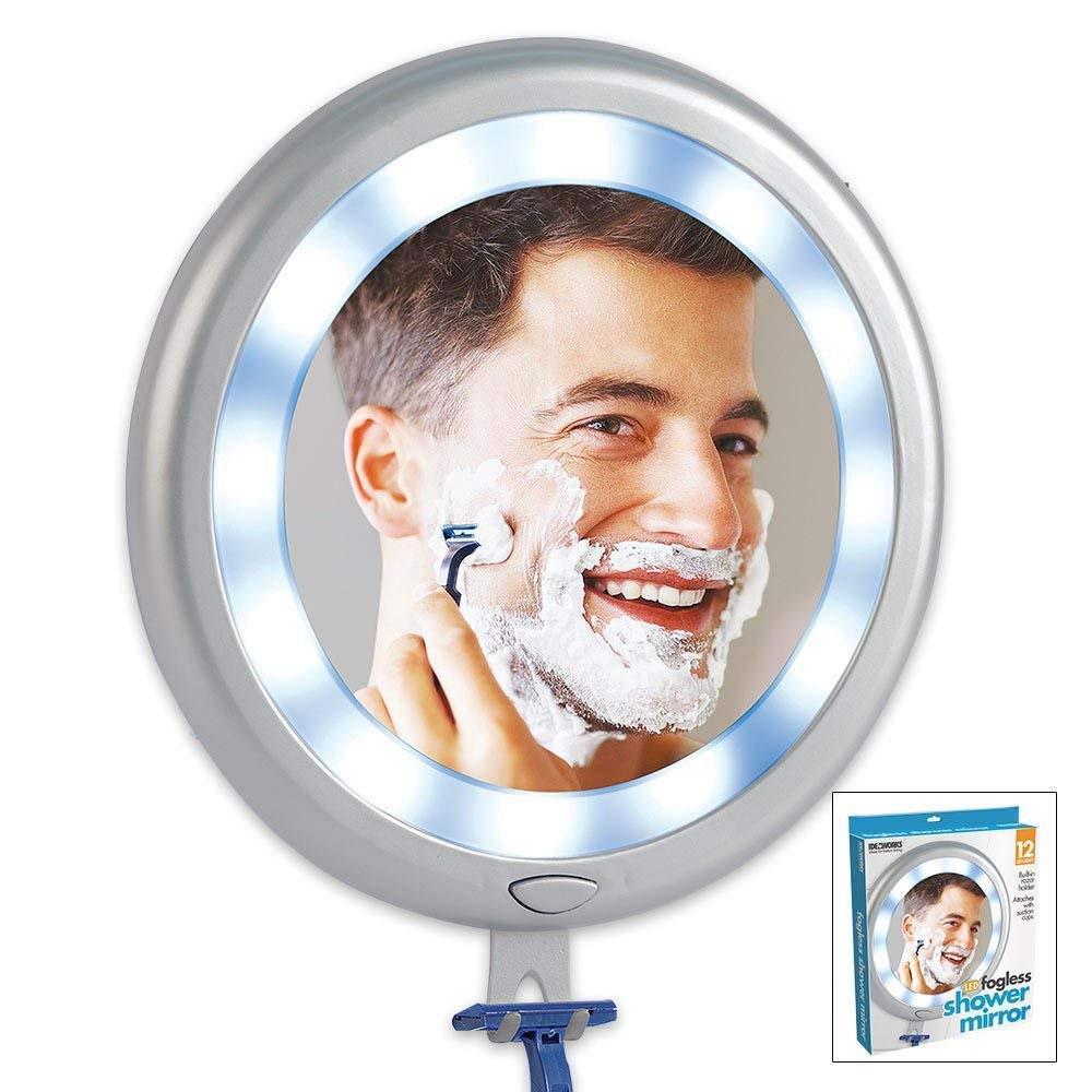 Espelho Maquiagem Barba Com 12 Led Com Suporte Para Aparelho