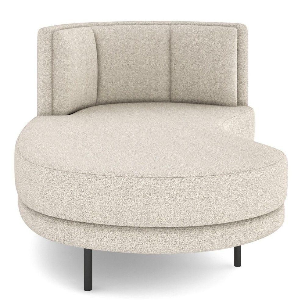 Chaise Longue Divã 164cm Braço Direito Logus D06 Bouclê Bege - Mpozenato