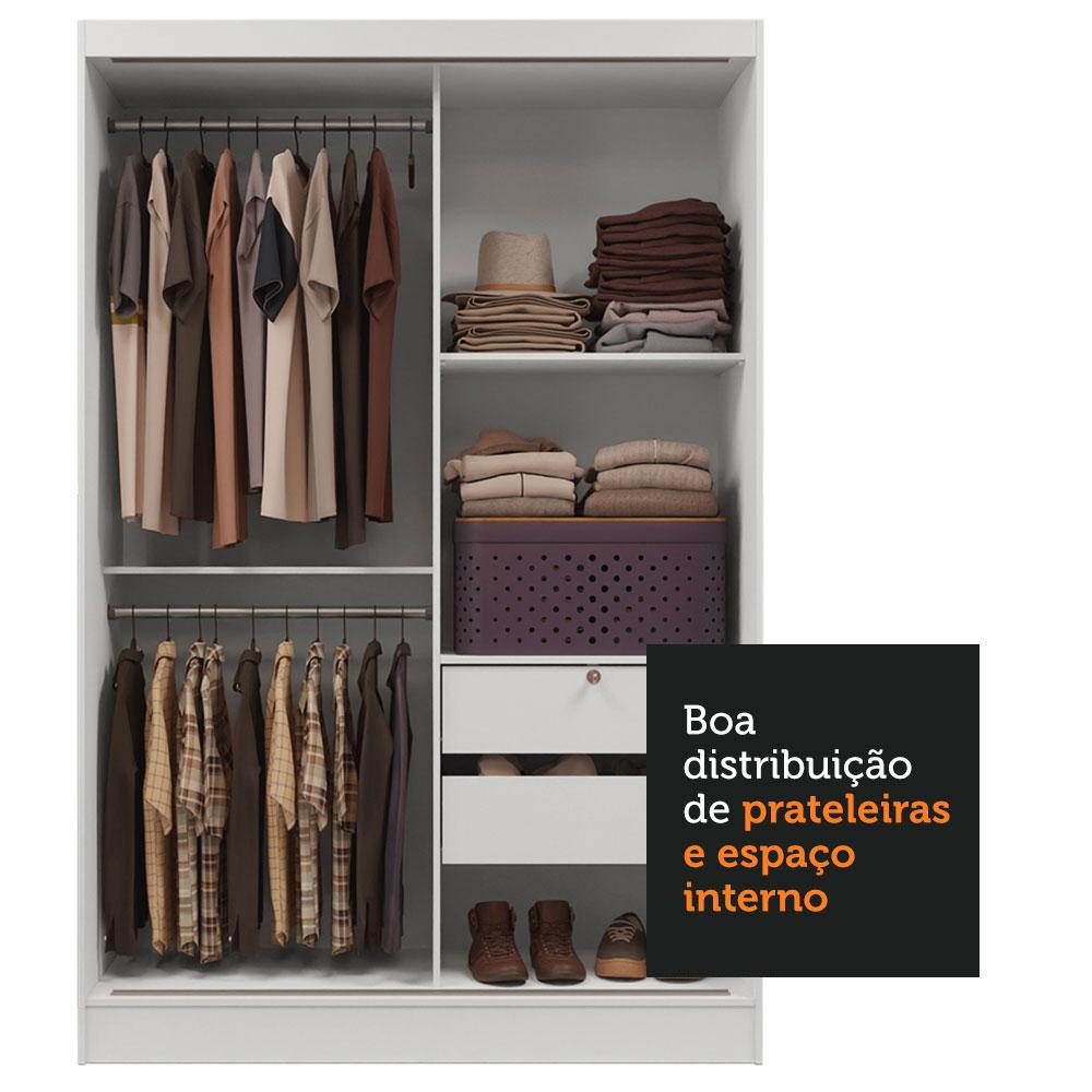 Miniatura Guarda-Roupa Solteiro Madesa Luke 2 Portas de Correr de Espelho Branco