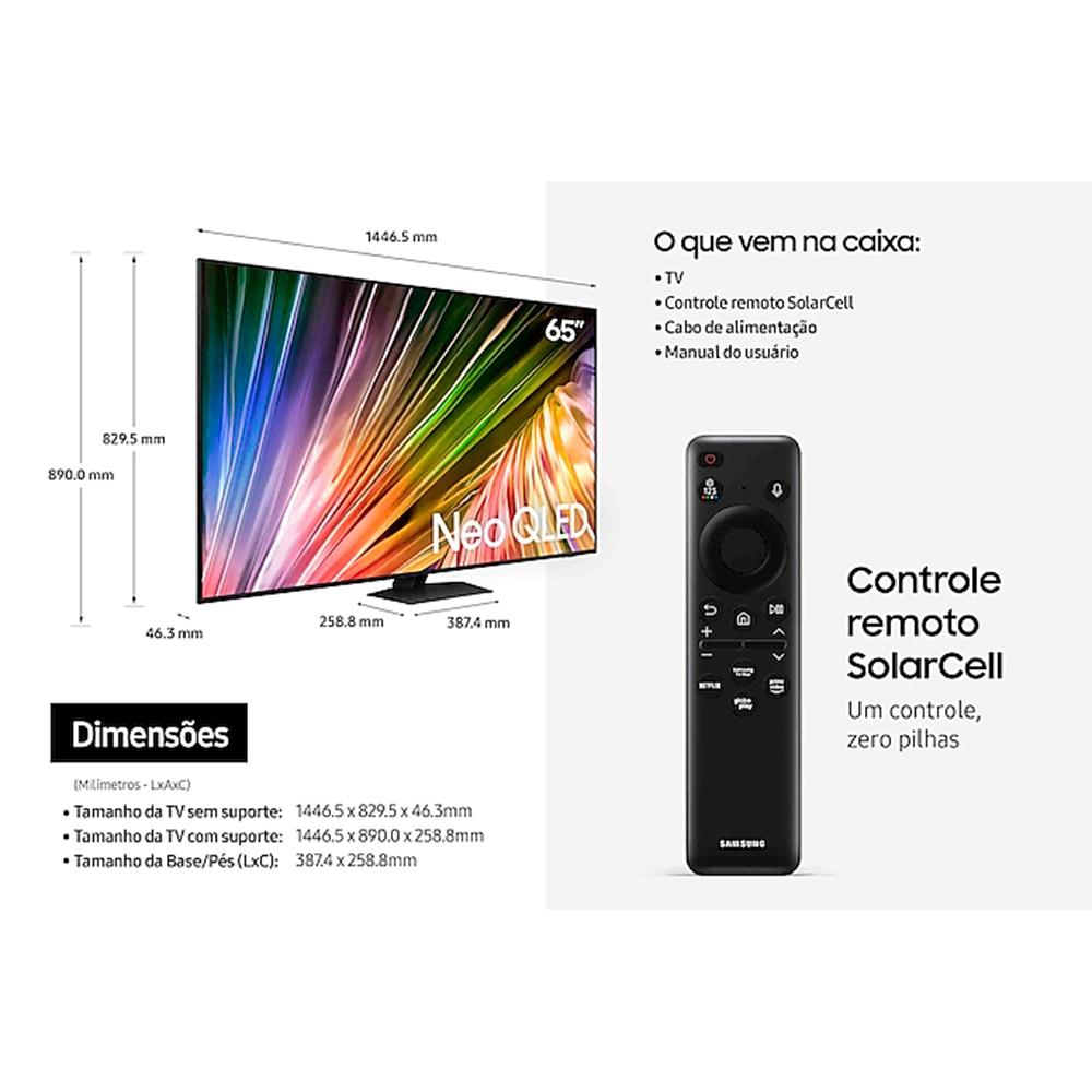 Miniatura Smart TV 65 Polegadas Samsung NEO QLED 4K com Gaming Hub, QN65QN85DB