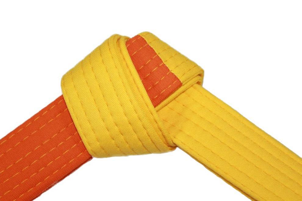 Miniatura Faixa Judo Amarela Ponta Laranja - M3