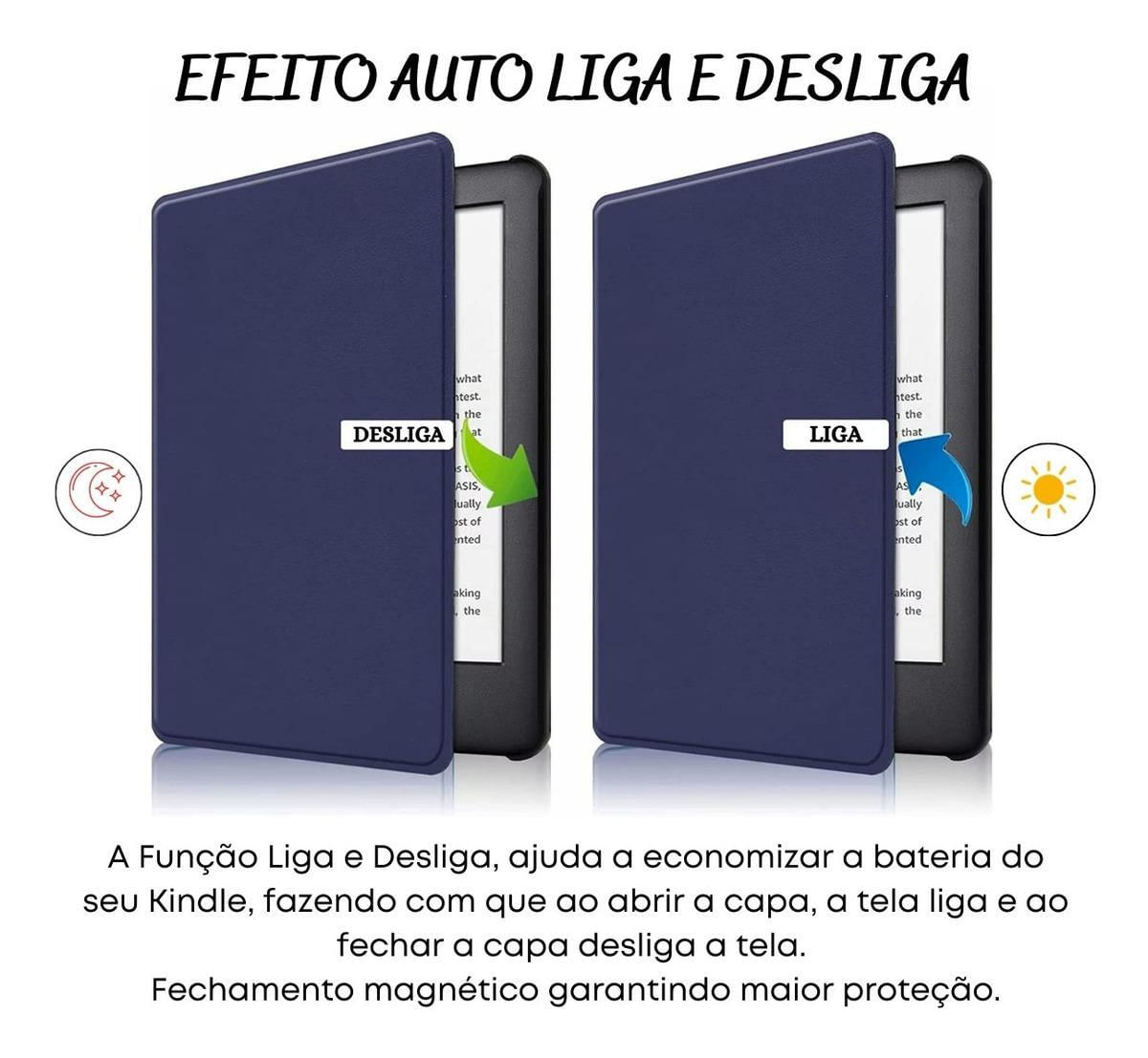 Miniatura Capinha Couro Sintético Com Alça Para Kindle Básico 11º 2022