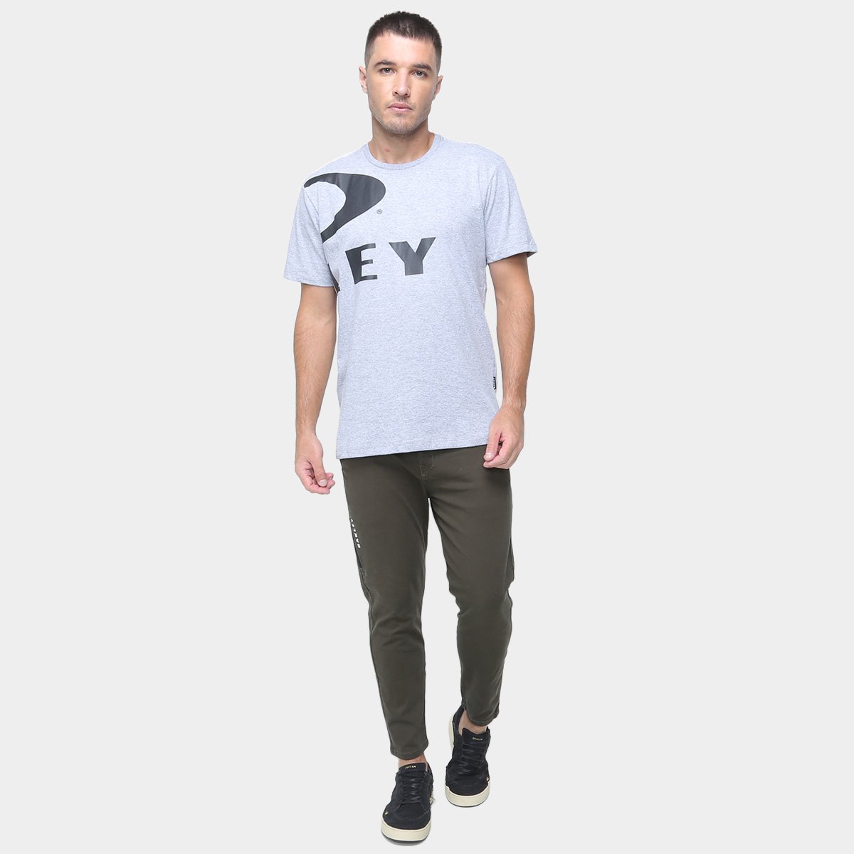 Miniatura Camiseta Oakley Big Ellipse Masculina Cinza Claro - P