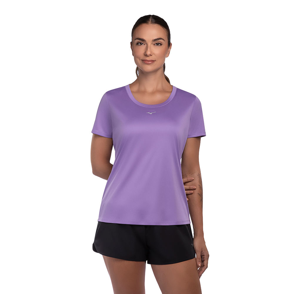 Miniatura Camiseta de Corrida Feminina Mizuno Run Spark GG Roxo