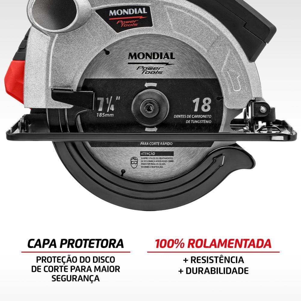 Serra Circular Mondial Vermelho 1500W FSC-03 Serra Circular Vermelho 110V