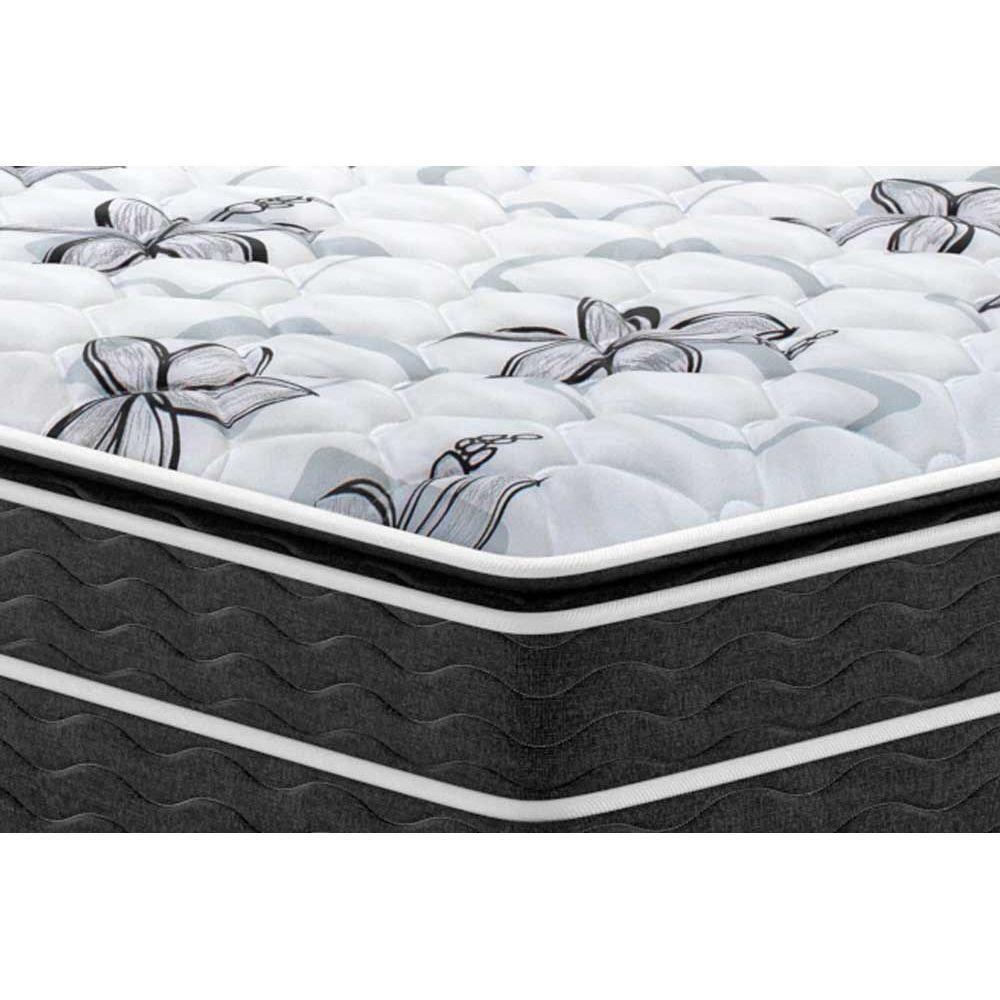 Miniatura Cama Box Baú Queen: Colchão Probel D40 Premium Hiper Firme Pillow Top + Base White(158X198)