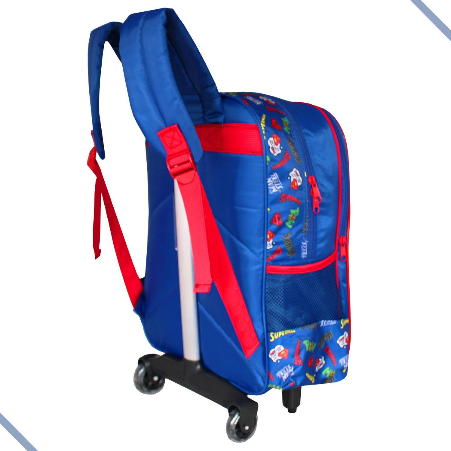 Miniatura Mochila Infantil Rodinhas Superman Vs Lex Luthor Warner Bros