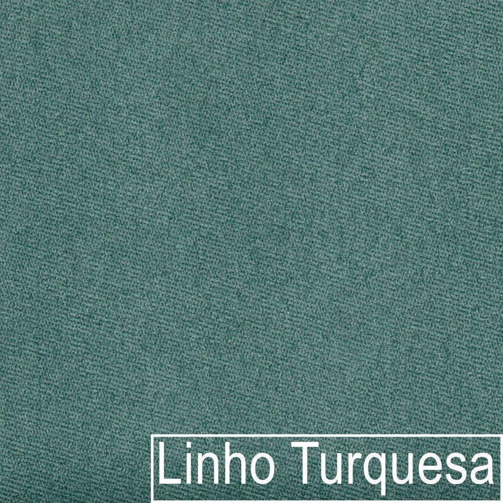 Diva Recamier Heitor 185cm Lado Direito Linho Azul Turquesa