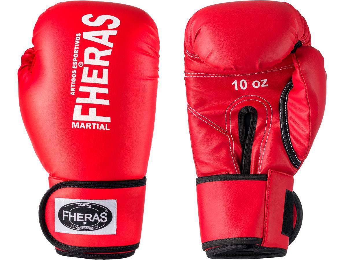 Miniatura Luva De Boxe Muay Thai Mma 08Oz Vermelha Fheras