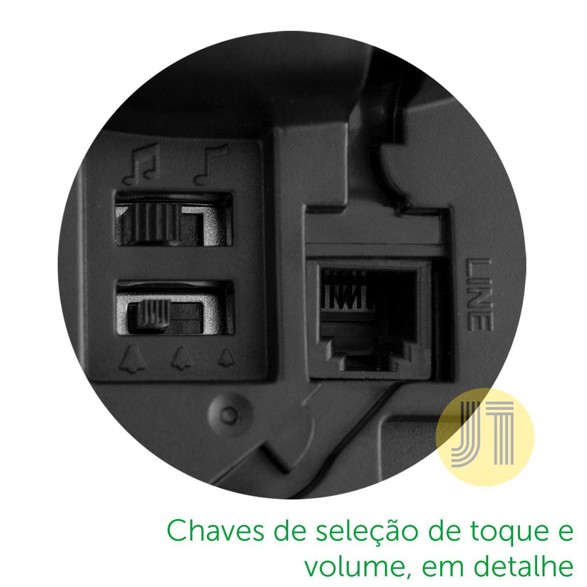Miniatura 3X Telefone Com Fio Mesa Intelbras Pleno Preto Sem Chave