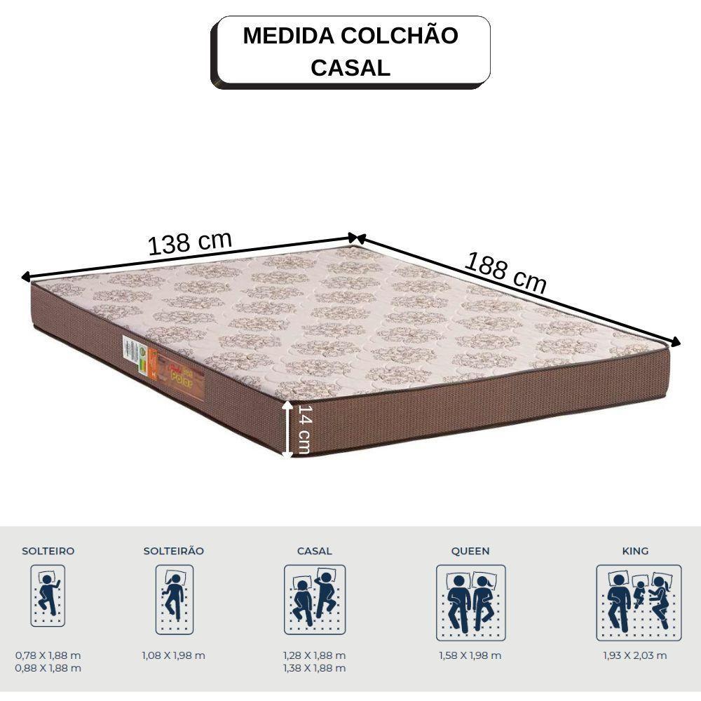 Miniatura Colchão Casal Espuma D28 Pérola Polar 138x188x14 Cm