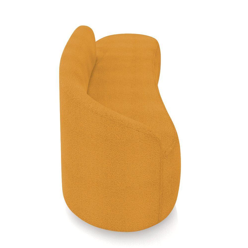 Sofá 4 Lugares Orgânico 220 Cm Morgan Bouclê Mostarda D03 - D'rossi