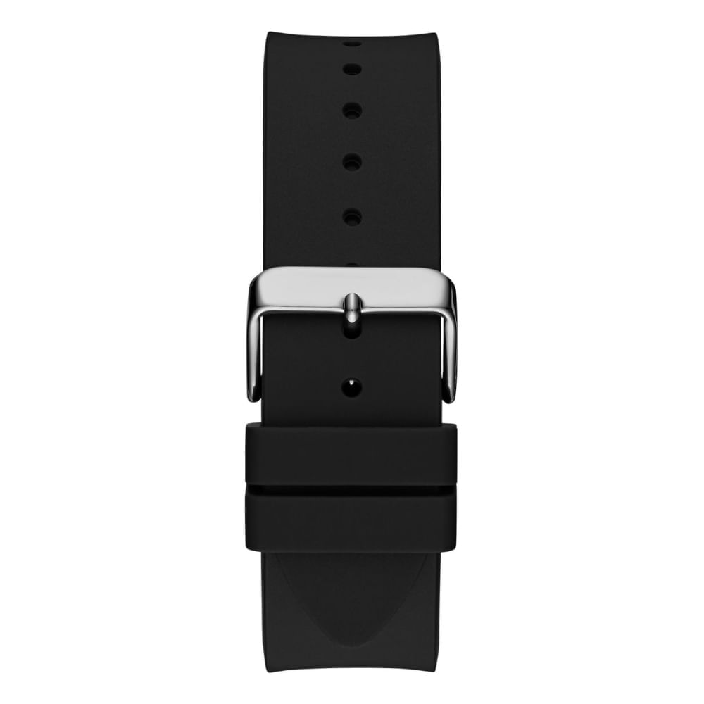 Relógio Guess Masculino Detalhe Pneu Silicone Prata