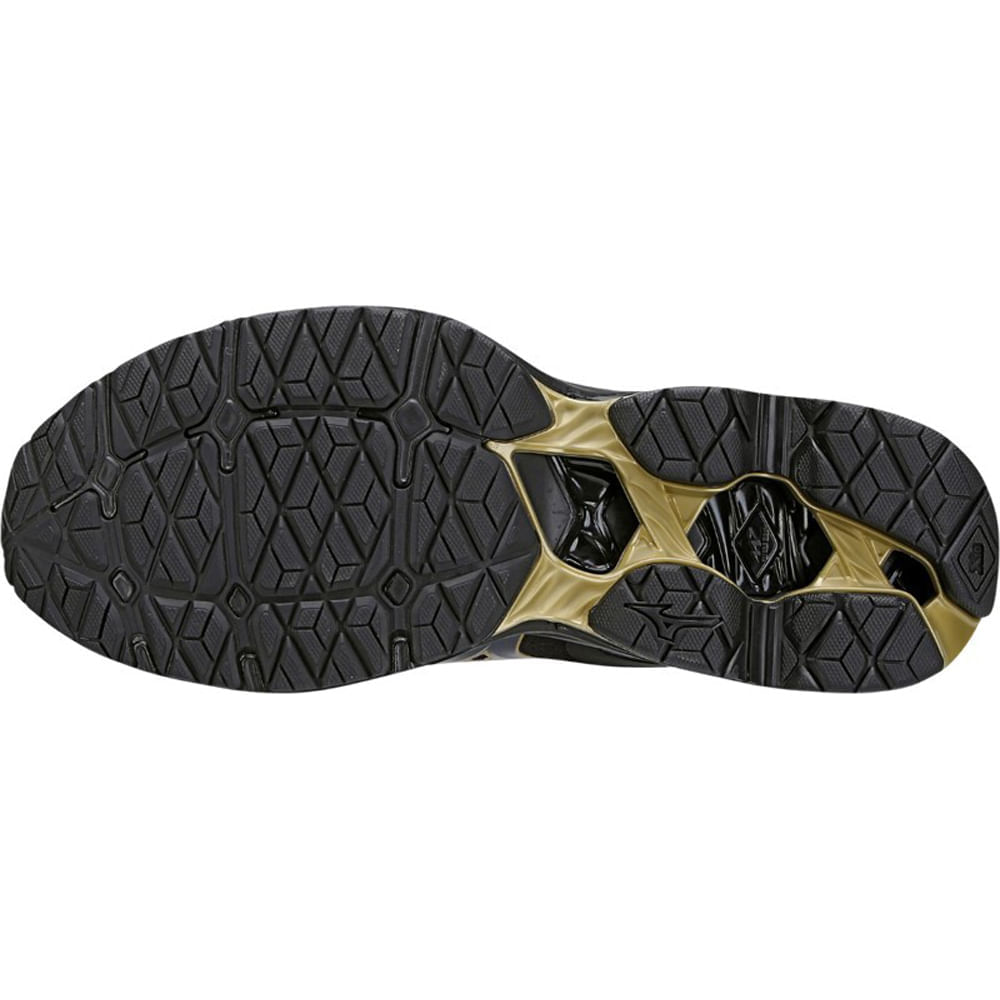 Kit 1 Tênis masculino Mizuno de corrida Wave Invictus 4 e 1 mochila Energy Preto - 39