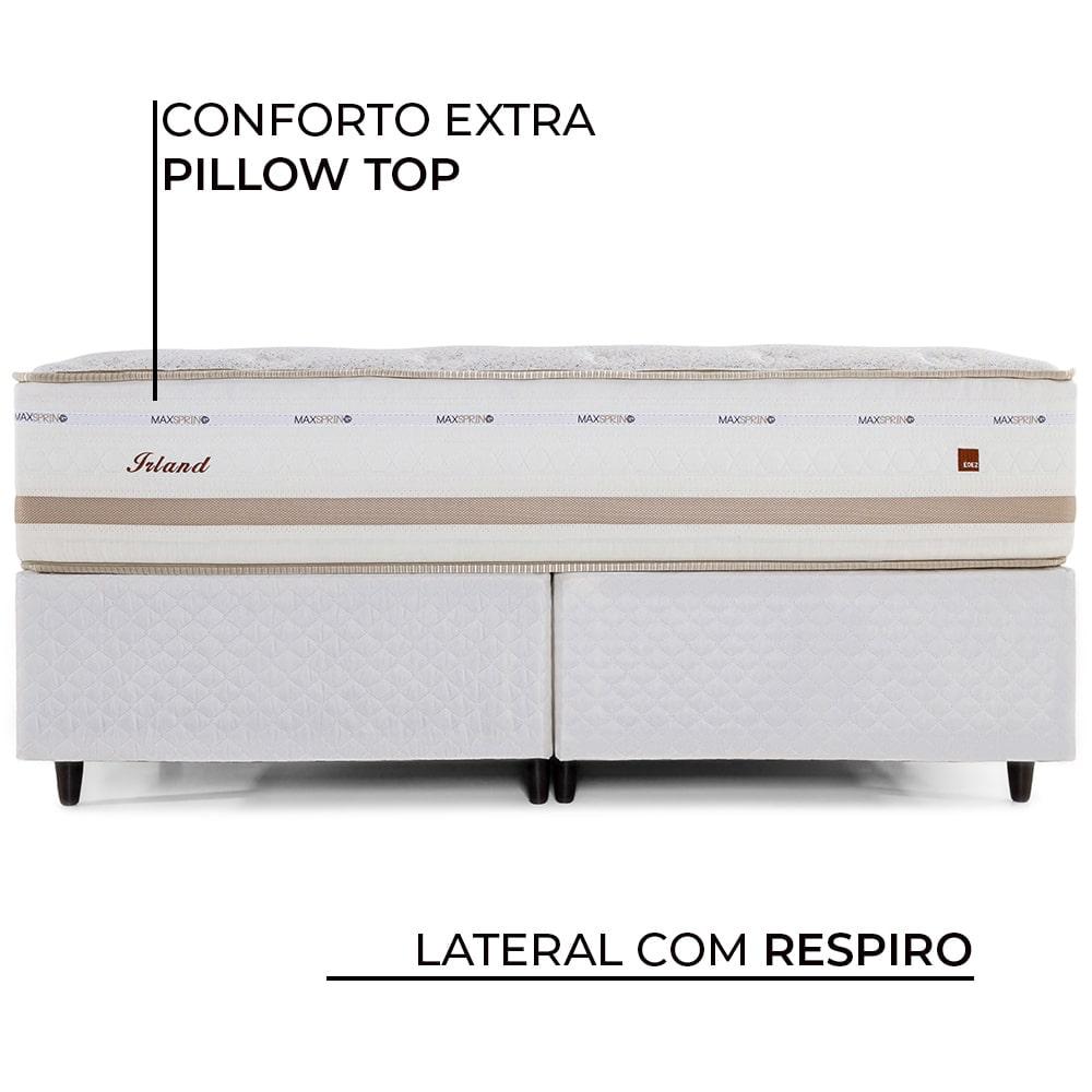 Miniatura Cama Box com Cabeceira Queen Herval Irland, de Molas Maxspring, 72x158x198 cm