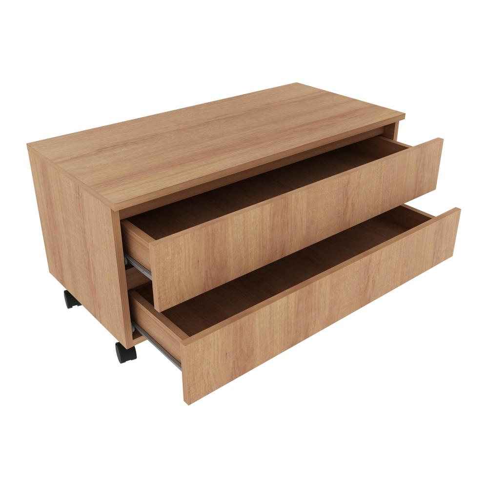 Miniatura Gabinete Banheiro 2 Gavetas com Rodízios 80cm Multimóveis VCR10083 Amêndoa