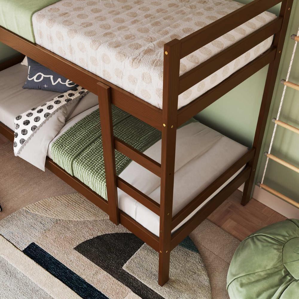 Miniatura Beliche De Madeira Maciça Para Colchão 88x188cm Multimóveis Cr35272 Walnut