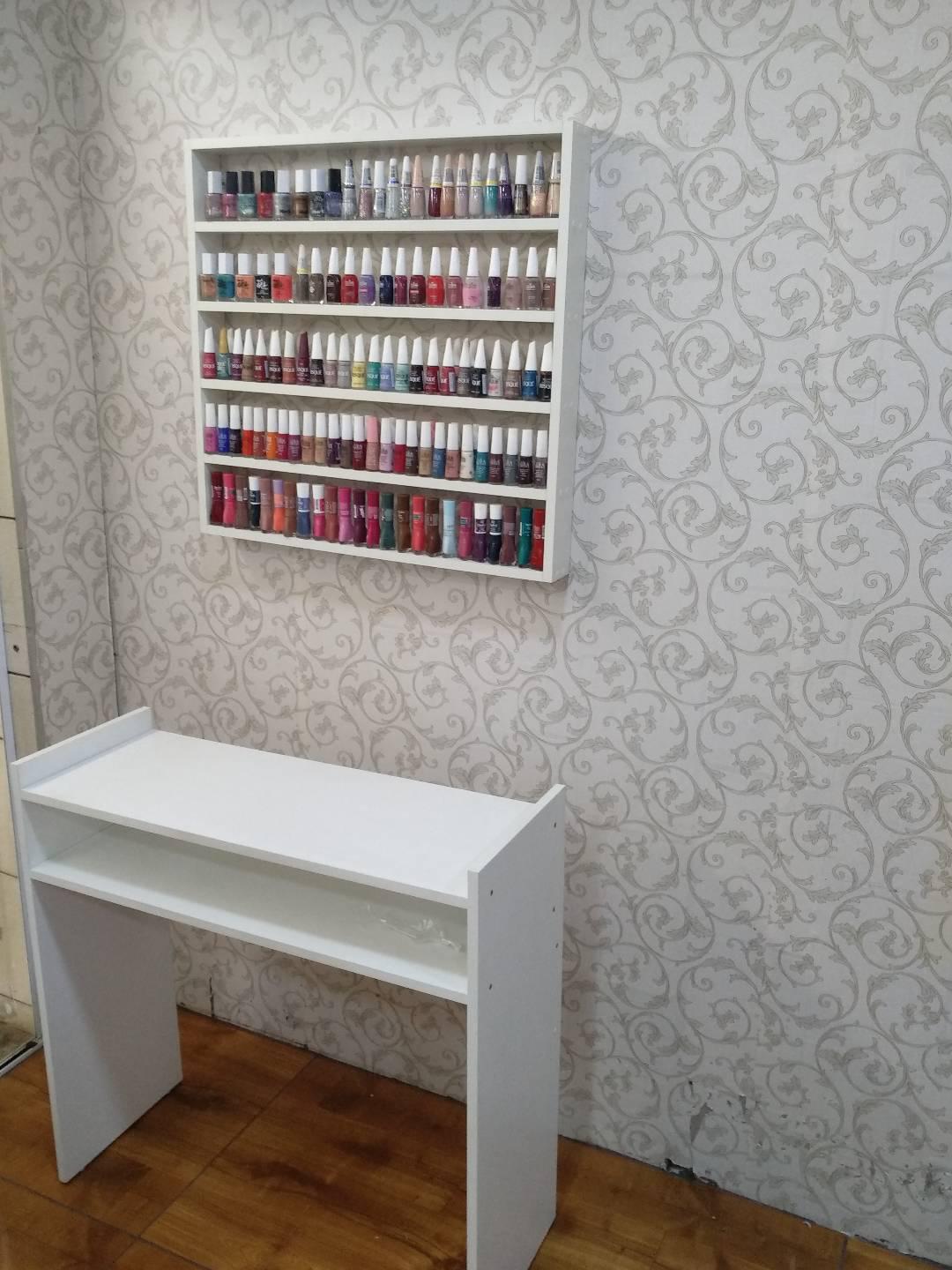 Miniatura Mesa De Manicure Bilhó Móveis Simples Mdf 80X80X30 Unha Gel