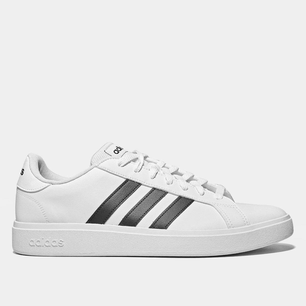 Miniatura Tênis Masculino Adidas Grand Court Base Branco+Preto - 34
