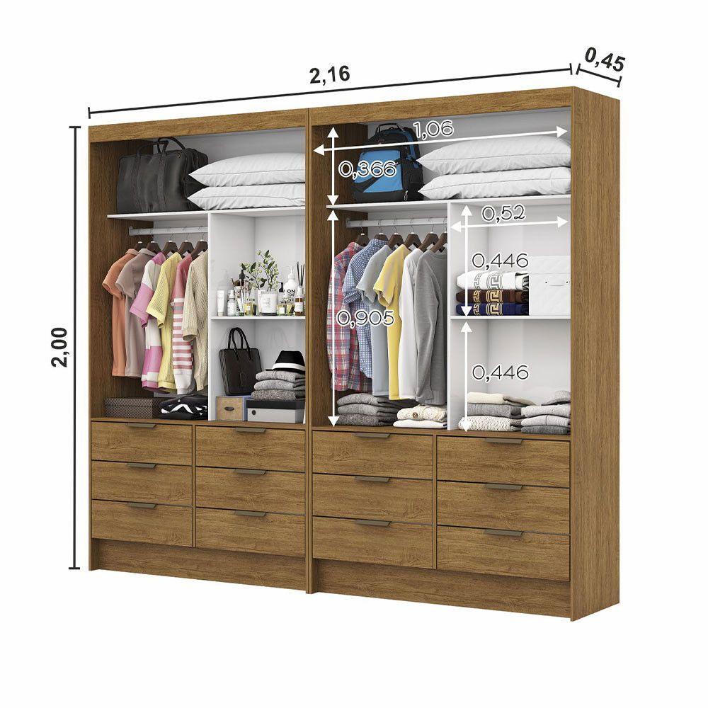 Miniatura Closet Casal Duplo Sevilha 4portas 12 Gavetas Carioca Móveis Cinamomo