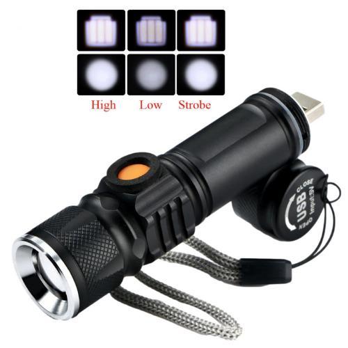 Miniatura Mini Lanterna Led T6 Super Forte Usb Recarregável Portátil