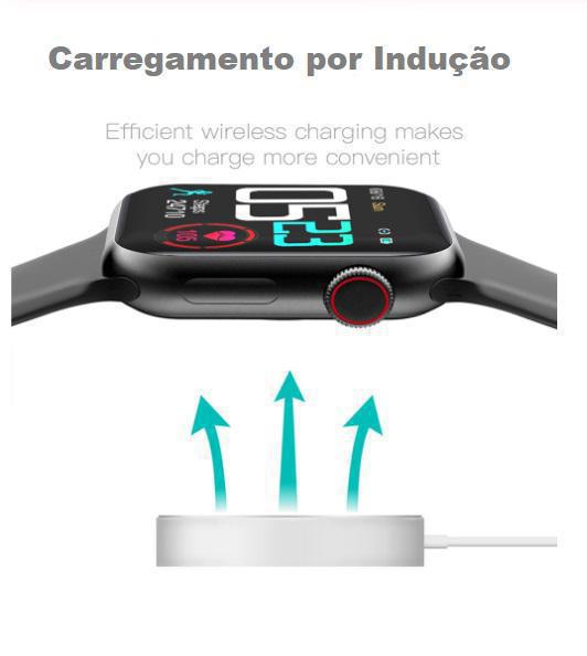 Miniatura Smartwatch Iwo Max T500 Preto 44Mm Bluetooth 4.0 - Preto - Smartwatch - Iwo - Tpdiv - 128 mb - T500 - Max - Alarme,aviso sonoro para enco. - 44 mm