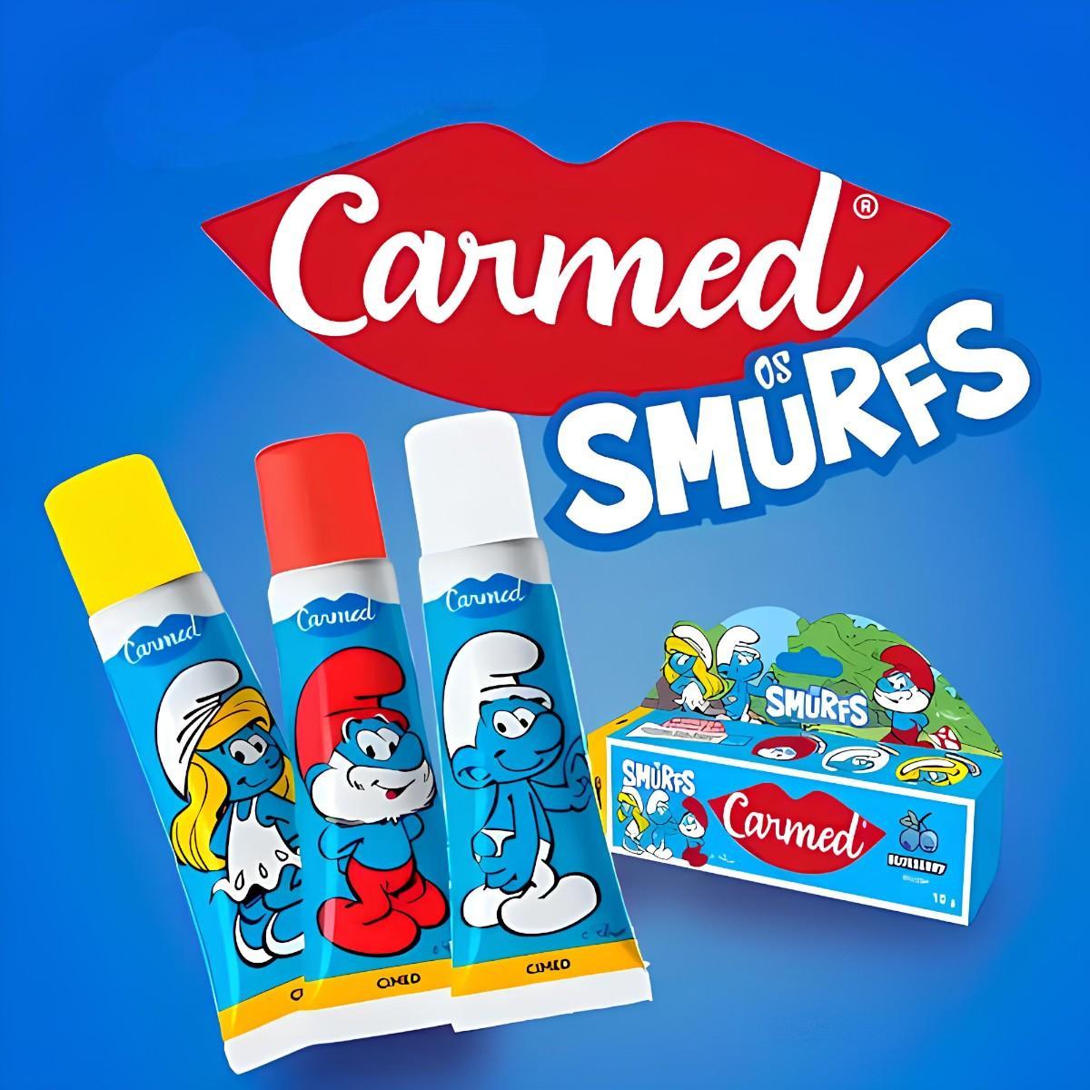 Miniatura Kit 2 Hidratante Labial Carmed Smurfs Blueberry 10G