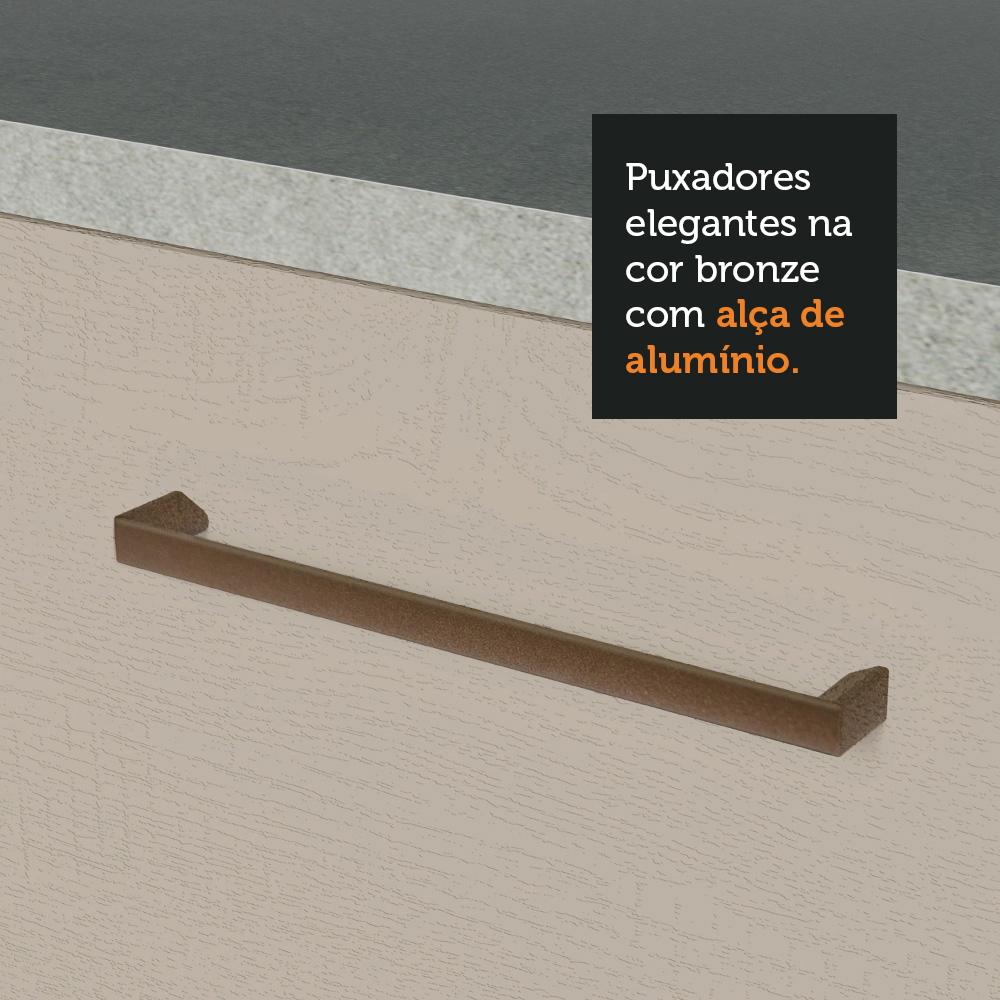 Balcão Gabinete de Pia Cozinha 150 cm 2 Gavetas 2 Portas (Com Tampo) Branco/Crema Agata Madesa Branco/Crema