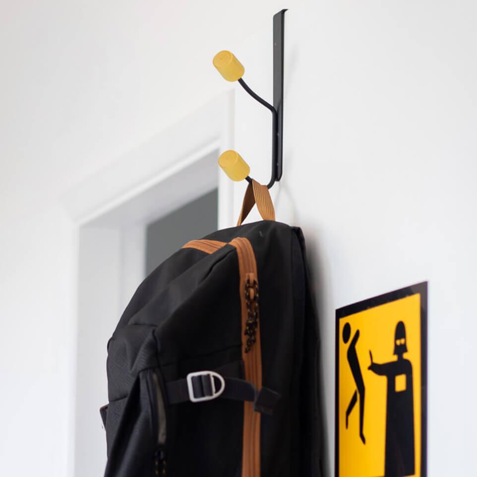 Miniatura Cabide Gancho Suspenso Preto Fosco Porta Armario Moderno