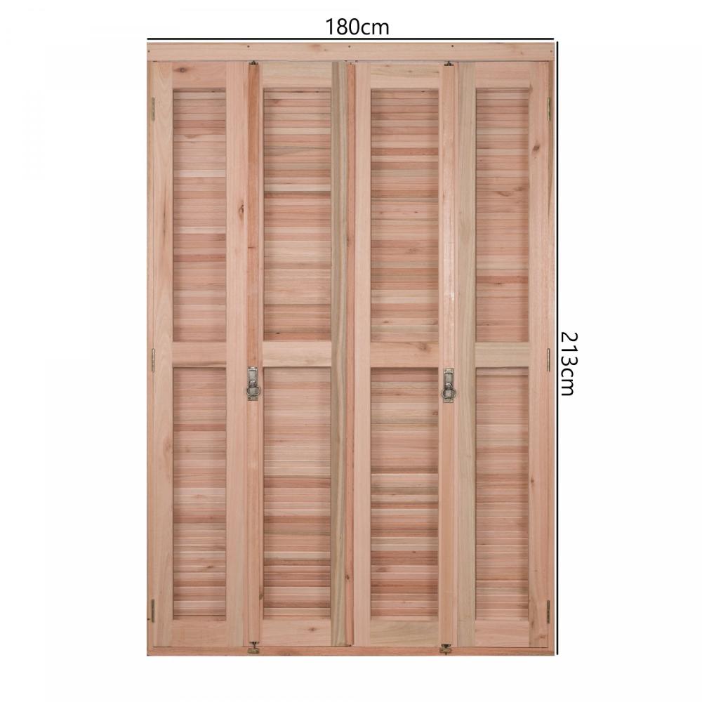 Miniatura Porta Janela com Veneziana Pantográfica e Caixilhos para Vidros Pantográficos 213x108cm Rondosul Natural